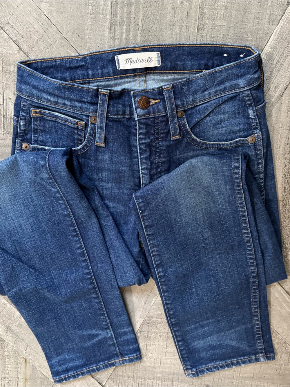 Madewell Straight-Leg Dark Blue Denim Jeans